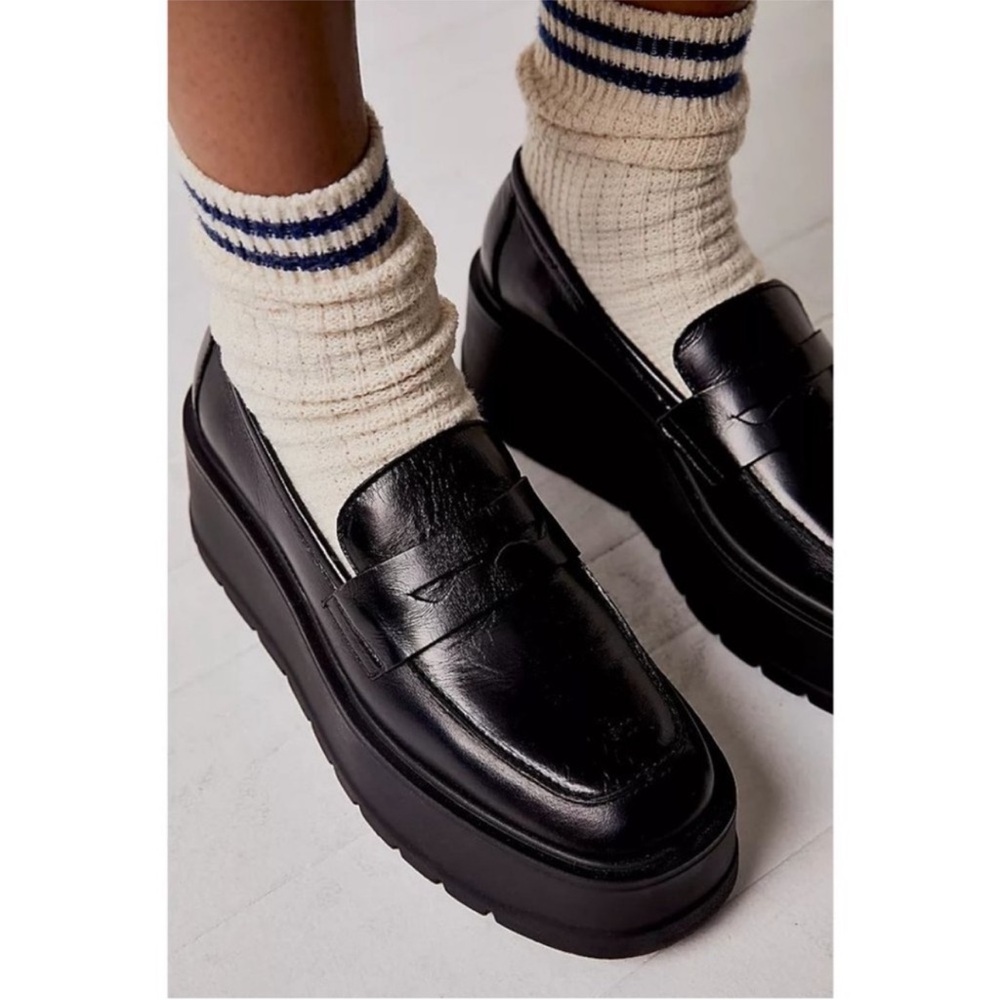 Free People Black Platform Loafers